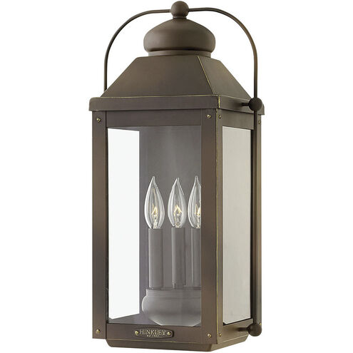 Heritage Anchorage Outdoor Wall Mount Lantern in Light Oiled Bronze, Non-LED, Large