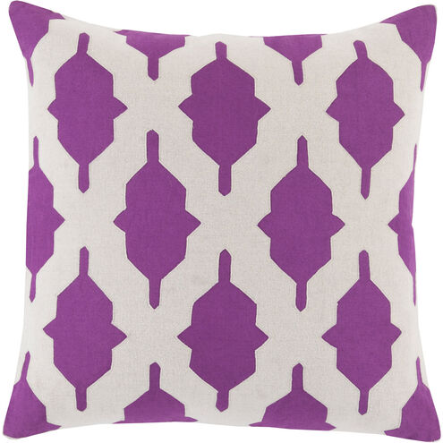 Salma 22 inch Bright Purple, Khaki Pillow Kit