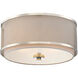 Modern 3 Light 14.75 inch Polished Nickel Flush Mount Ceiling Light