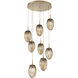 Meteo LED LED Gilded Brass Chandelier Ceiling Light, Round Multi-Port