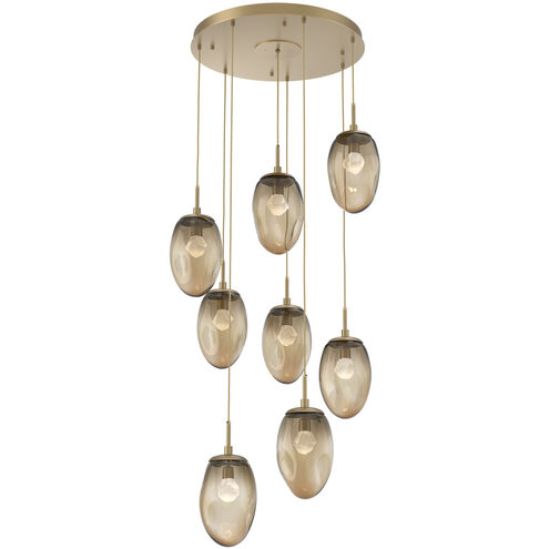 Meteo LED LED Gilded Brass Chandelier Ceiling Light, Round Multi-Port
