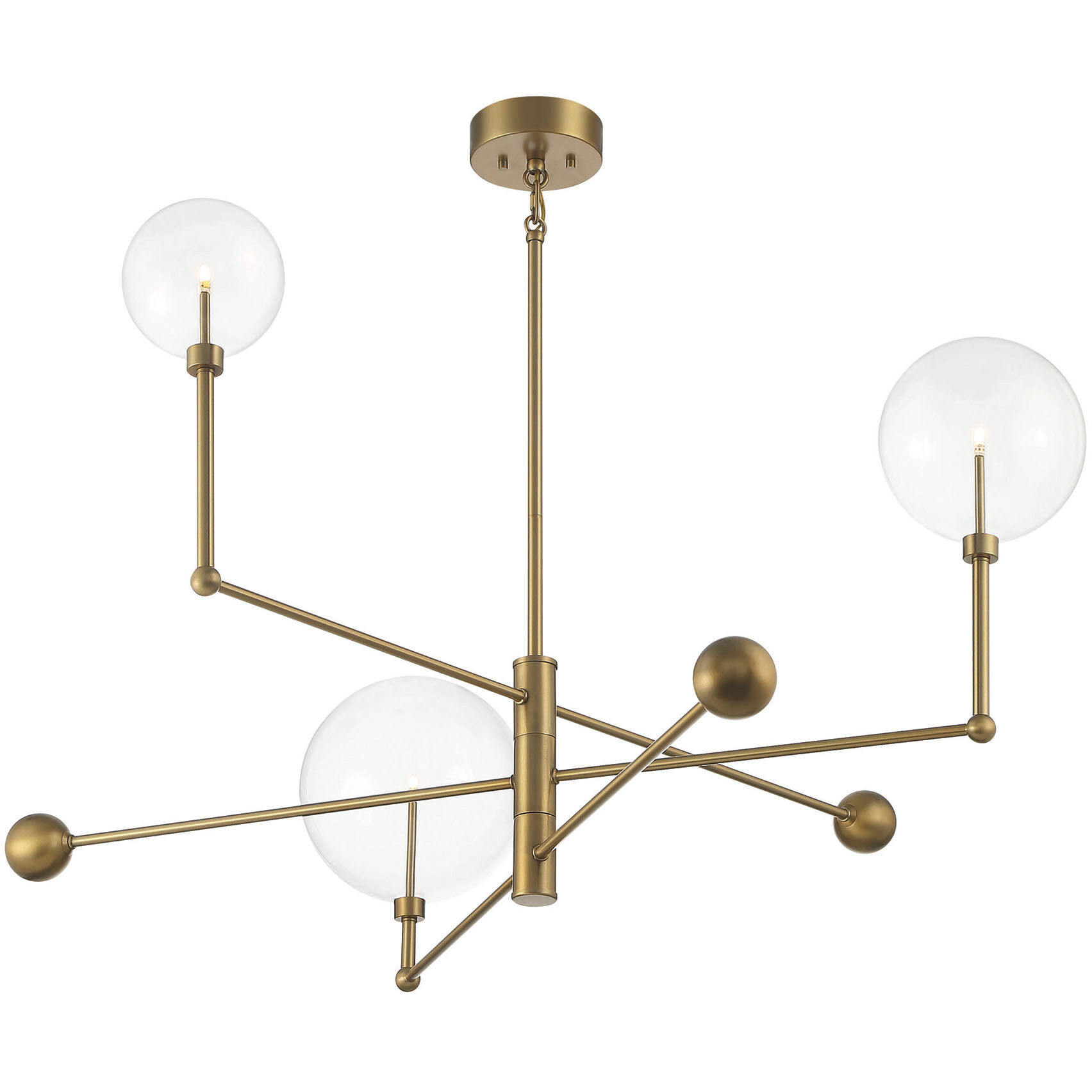 Modern LED 46 inch Natural Brass Chandelier Ceiling Light