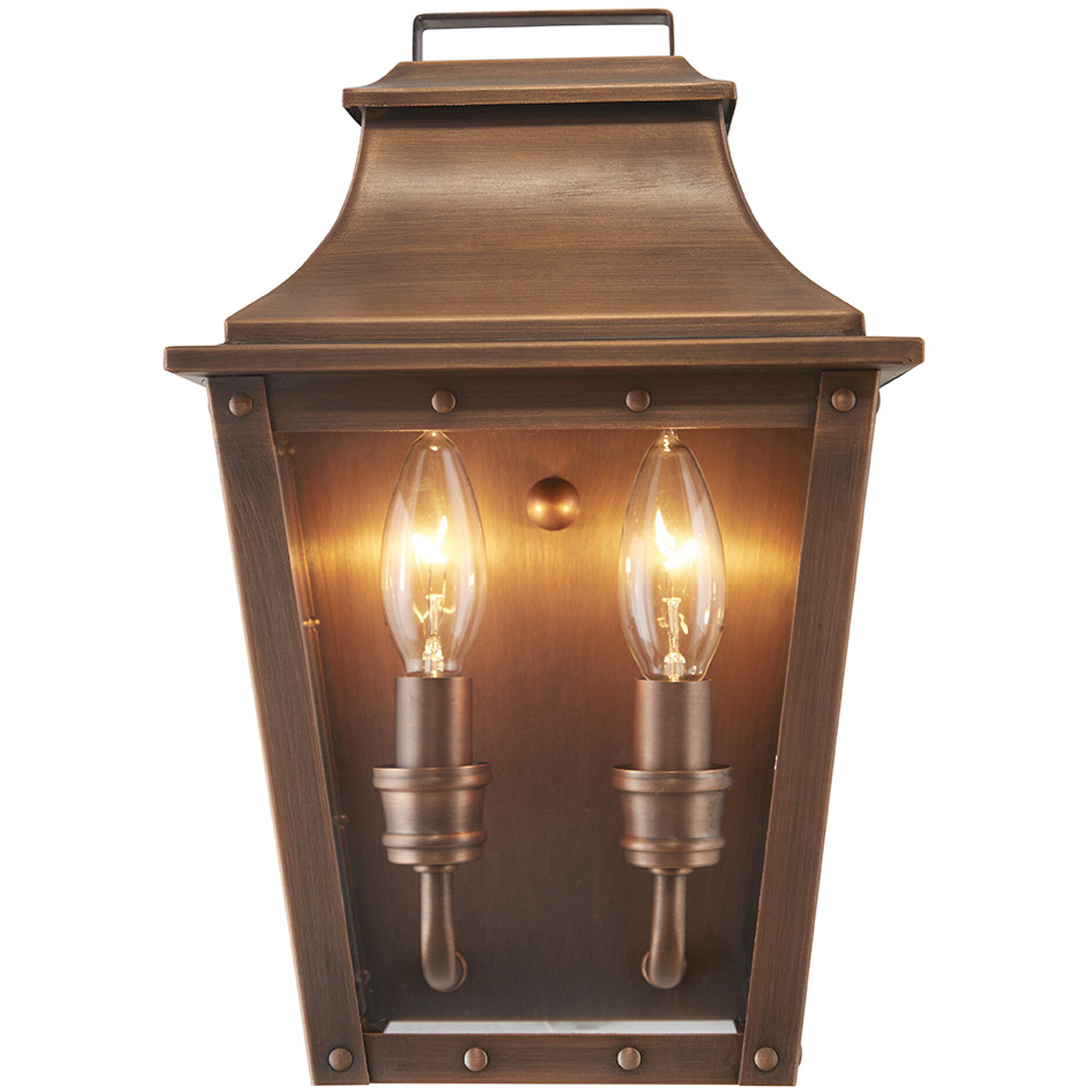 Coventry 2 Light 12 inch Copper Patina Exterior Pocket Wall Mount