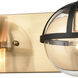 Davenay 2 Light 16 inch Satin Brass with Matte Black Vanity Light Wall Light