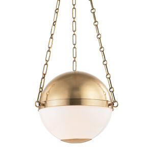 Sphere No.2 2 Light 16.5 inch Aged Brass Pendant Ceiling Light