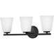 Bri 3 Light 24 inch Black Bath Light Wall Light