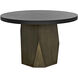 Eiger 47 X 47 inch Matte Black and Aged Brass Dining Table