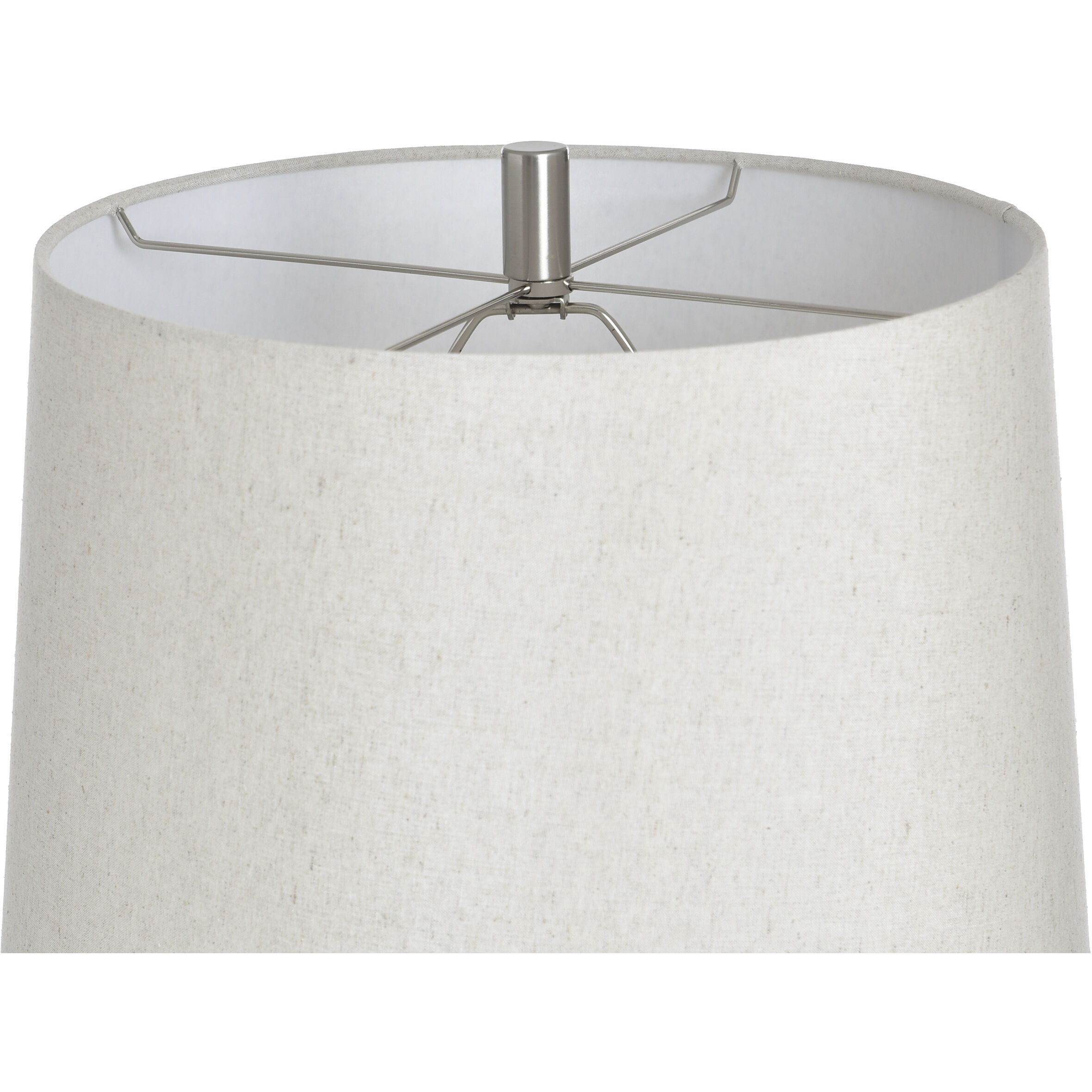 Poly and Steel 34 inch 100 watt Hacot Silver and Beige Table Lamp Portable Light