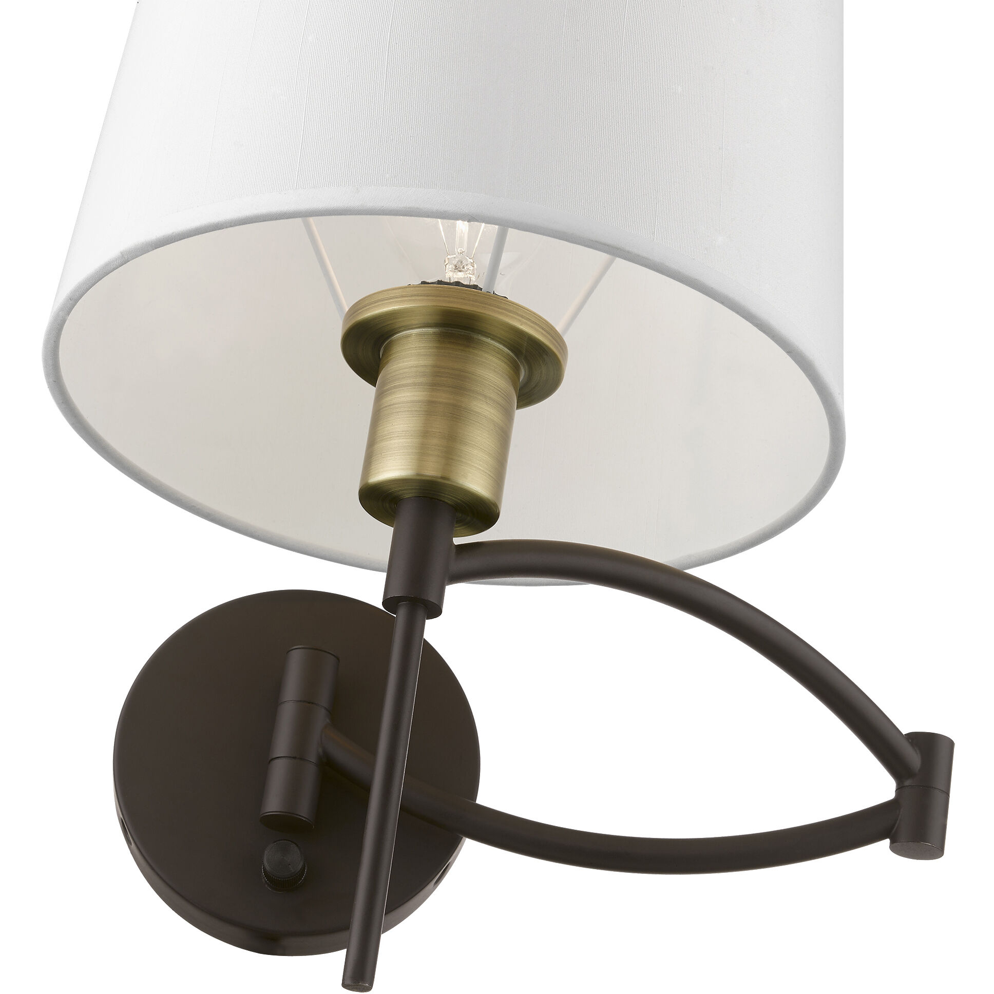 Allison 10 inch 60.00 watt Bronze with Antique Brass Accent Swing Arm Wall Lamp Wall Light