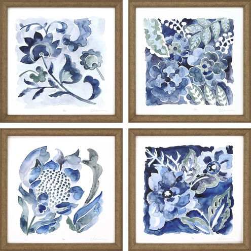 Geometrics Collection Blue Framed Art