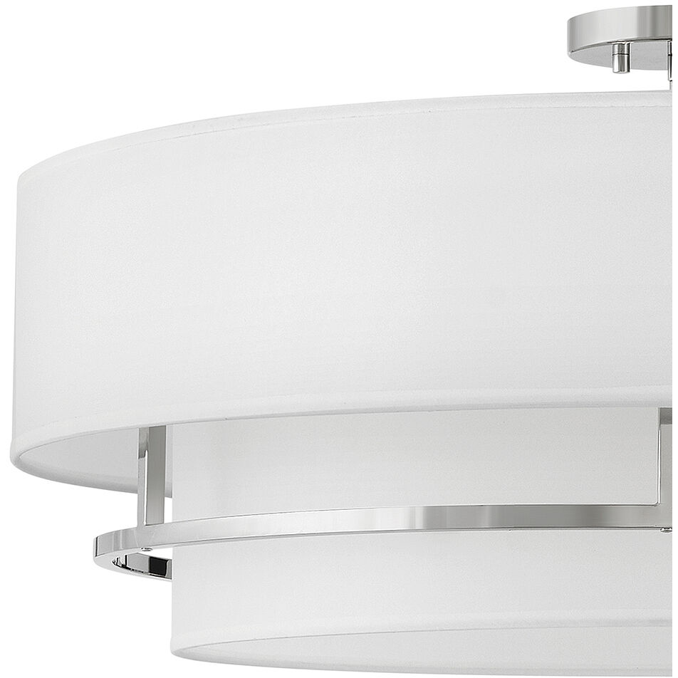 Graham 30 inch Polished Nickel Indoor Semi-Flush Mount Ceiling Light, Convertible
