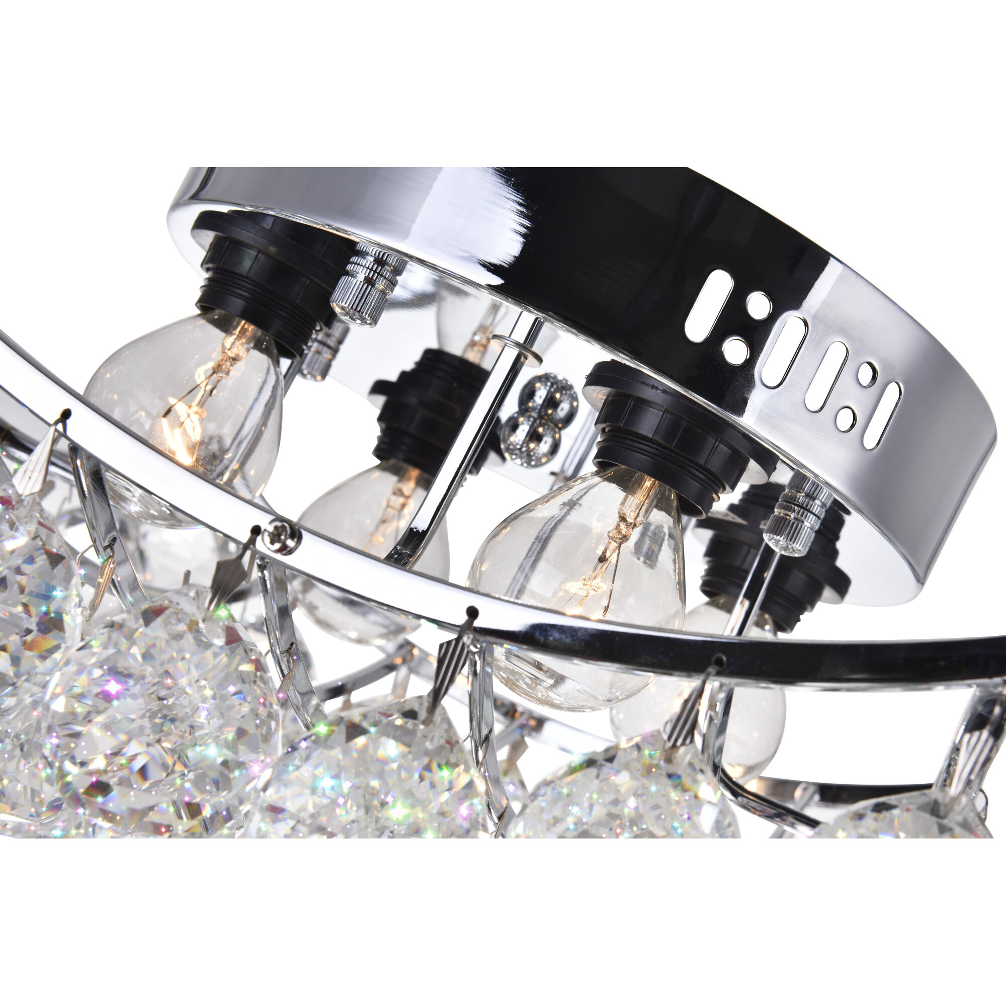 Queen 4 Light 10 inch Chrome Flush Mount Ceiling Light