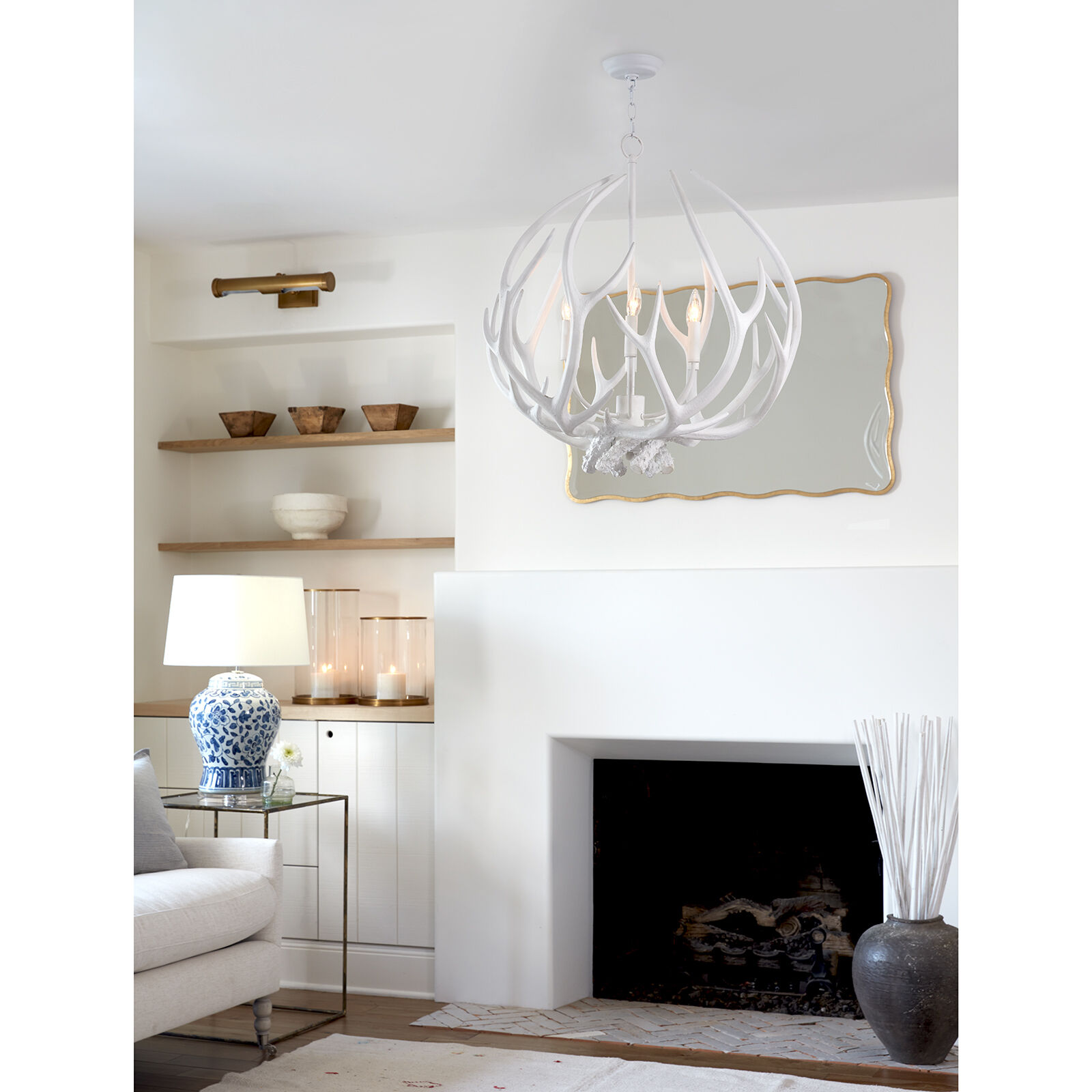 Waylon 6 Light 26 inch White Chandelier Ceiling Light, Round