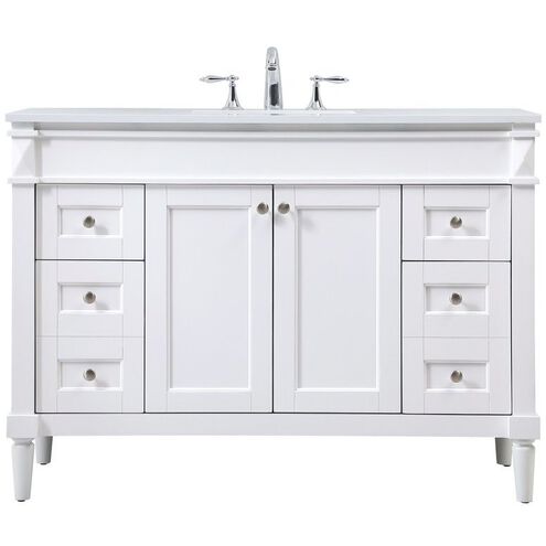 Bennett 48 X 21 X 35 inch White Vanity Sink Set