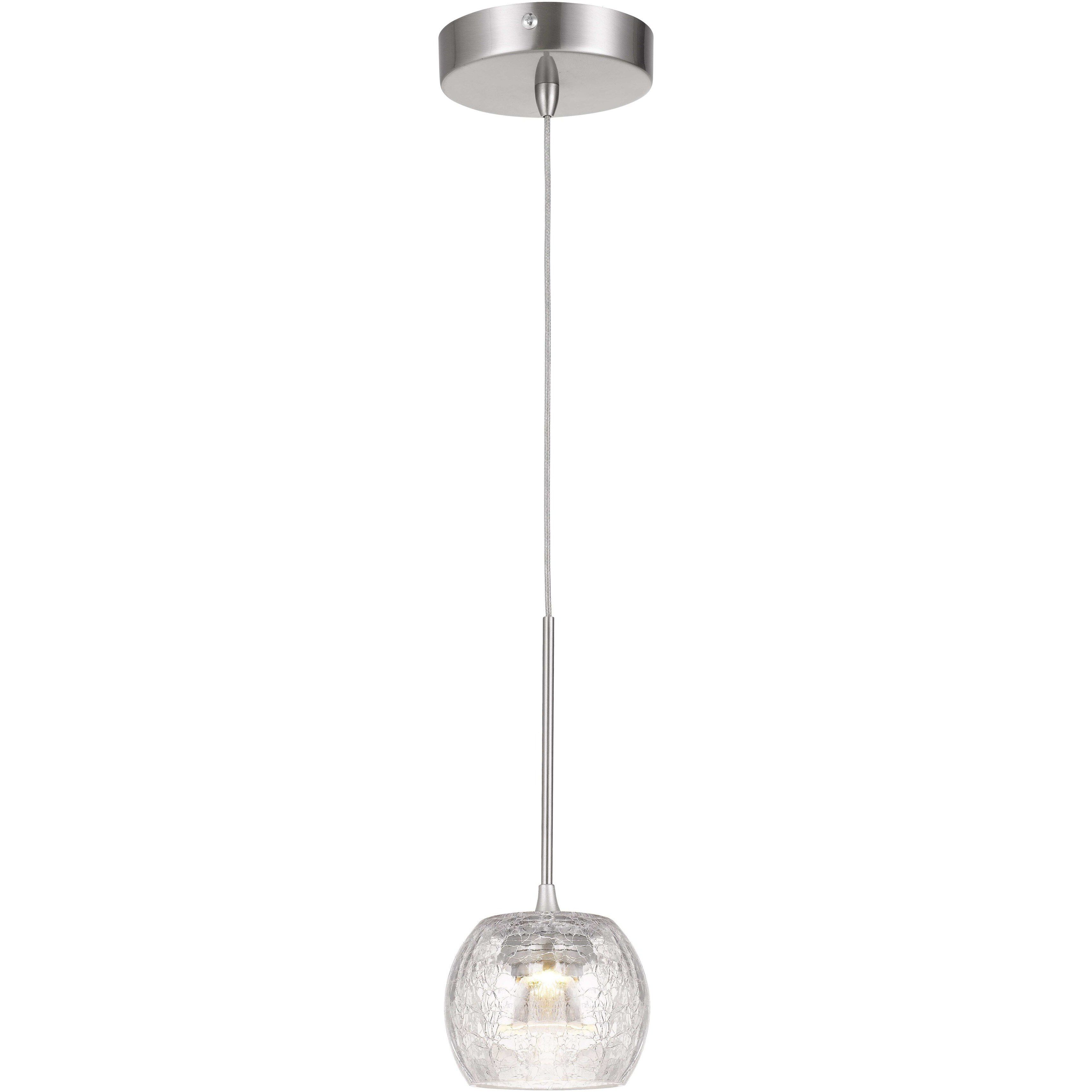 Ithaca LED 5 inch Brushed Steel Pendant Ceiling Light