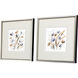 Florals Blue and Brown and Gray and Rust Framed Art