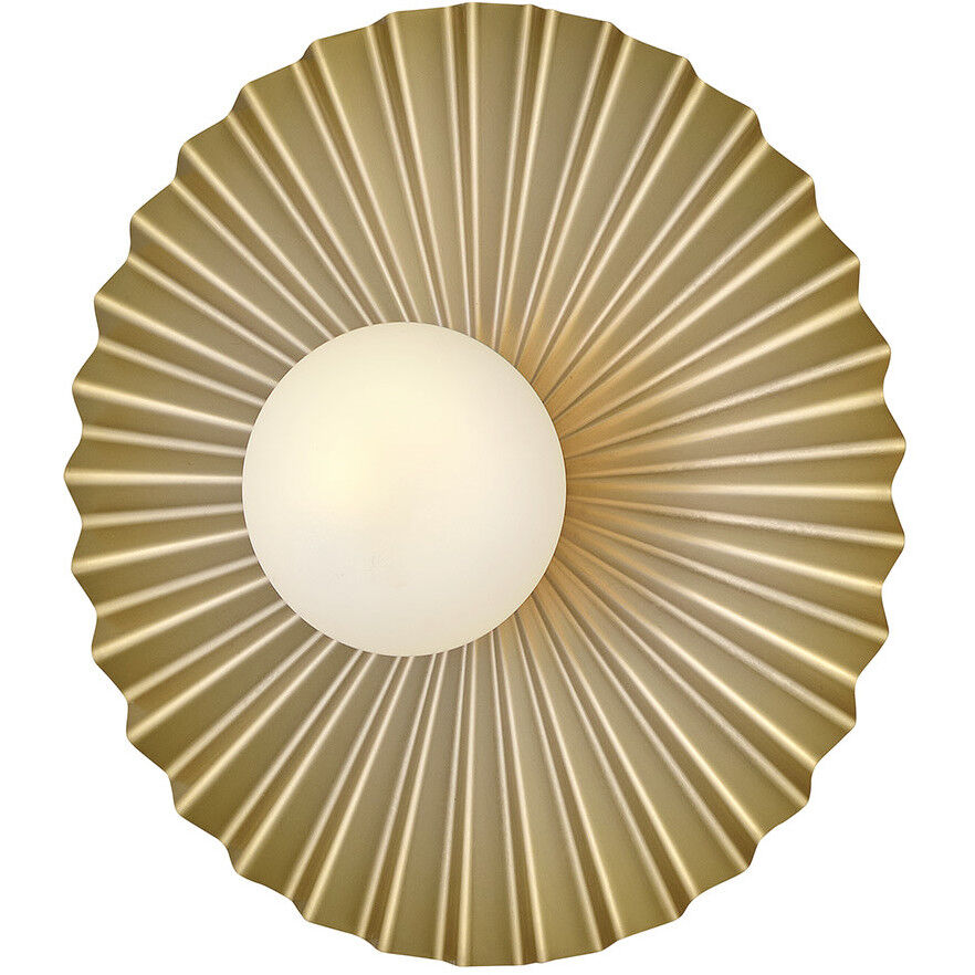 Stevie 1 Light 13.75 inch Lacquered Brass Flush Mount Ceiling Light, Medium