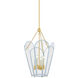 Clarisse 4 Light 16 inch Aged Brass and Soft Arctic Blue Lantern Ceiling Light
