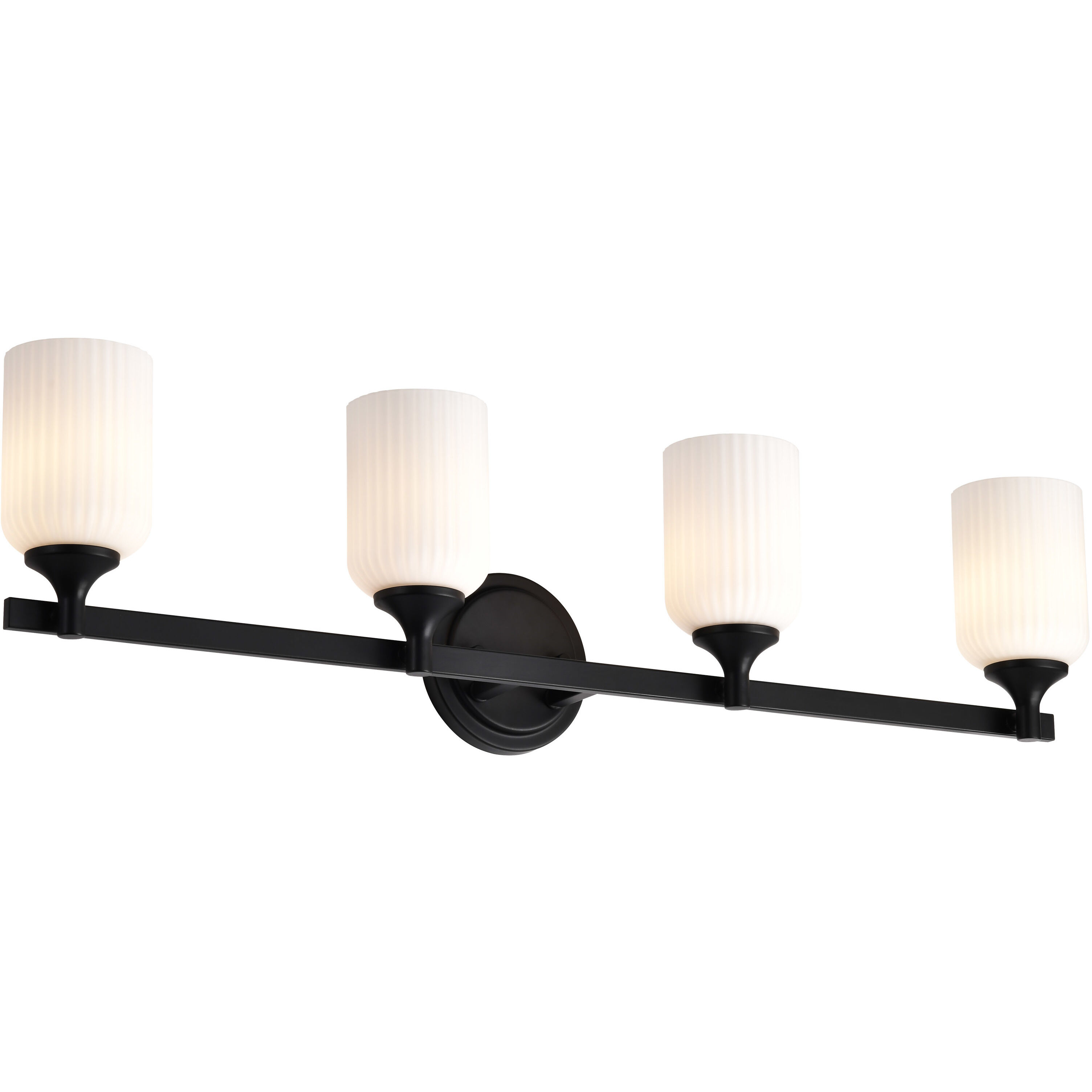 Solara 32.63 inch Matte Black Vanity Wall Light