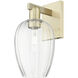 Preston Sconce Wall Light in Antique Brass, Clear Glass