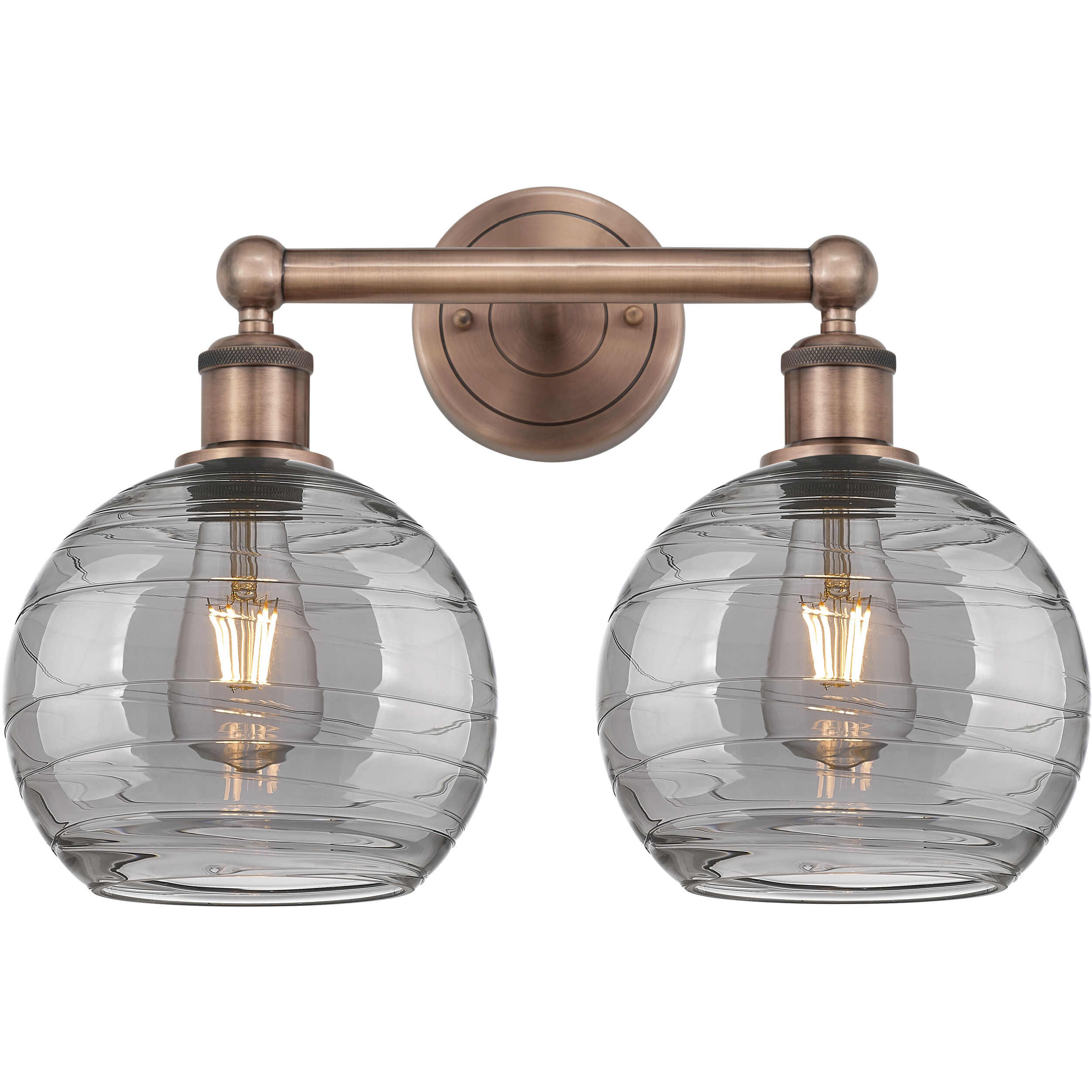 Edison Athens Deco Swirl 2 Light 17 inch Antique Copper Bath Vanity Light Wall Light
