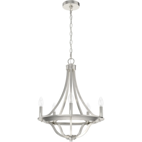 Perch Point 5 Light 24 inch Brushed Nickel Chandelier Ceiling Light