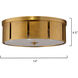 Orbit 2 Light 14 inch Antique Brass Flush Mount Ceiling Light, Small