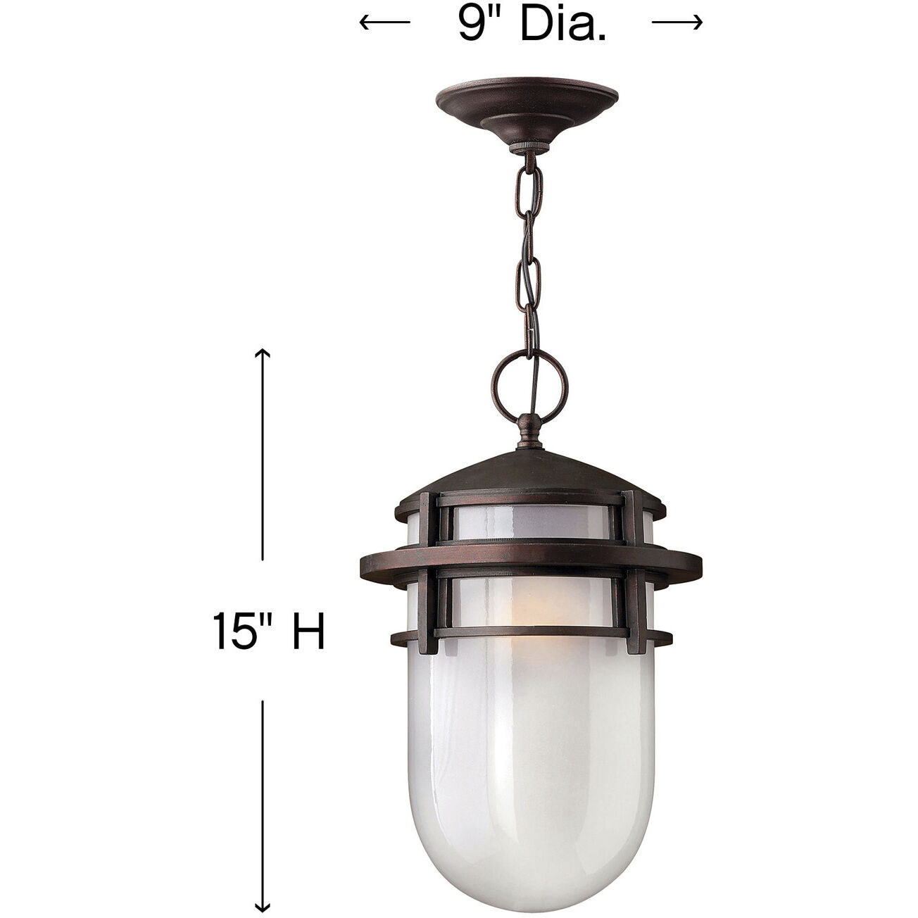 Reef 1 Light 9 inch Victorian Bronze Outdoor Hanging Lantern