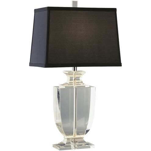 Artemis 21 inch 60 watt Clear Crystal with Silver Plate Accent Lamp Portable Light in Black Dupioni