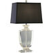 Artemis 21 inch 60 watt Clear Crystal with Silver Plate Accent Lamp Portable Light in Black Dupioni