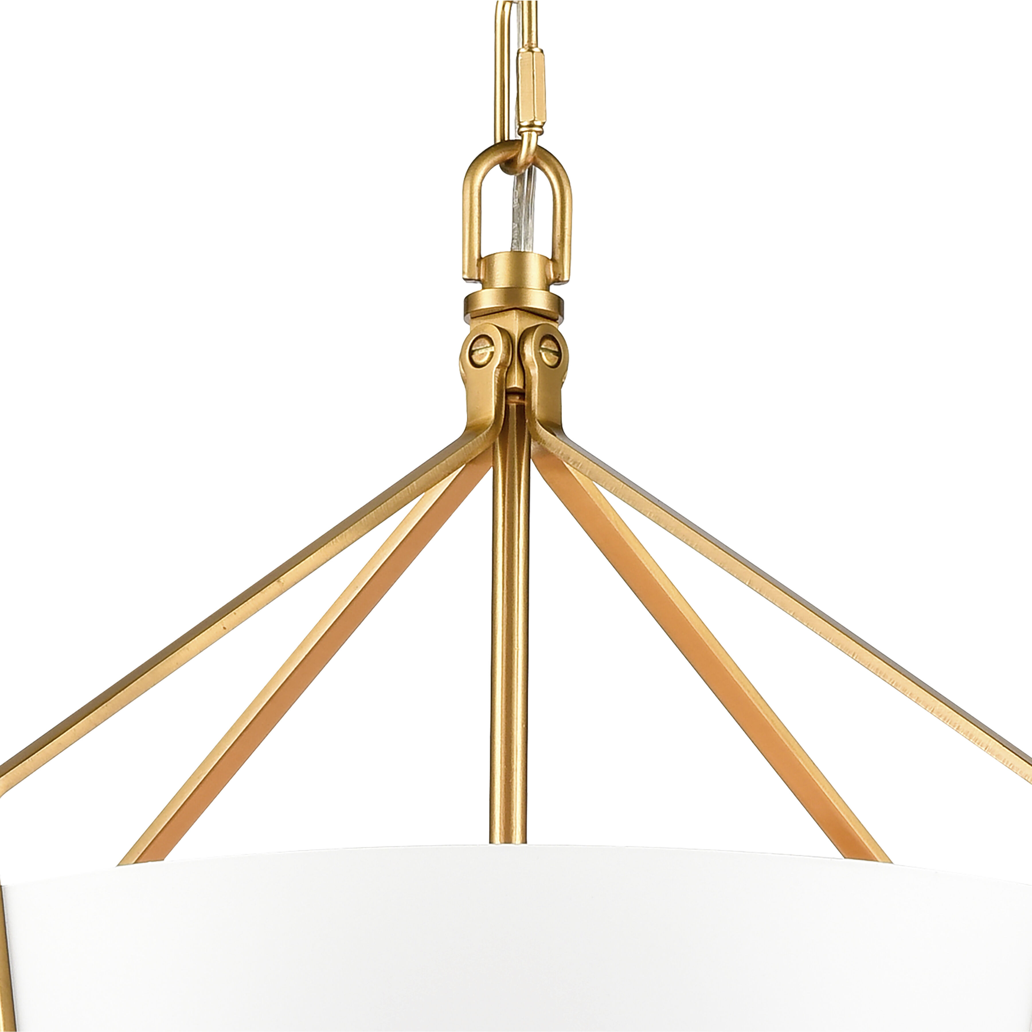 Marin 1 Light 14 inch Satin Brass with White Pendant Ceiling Light