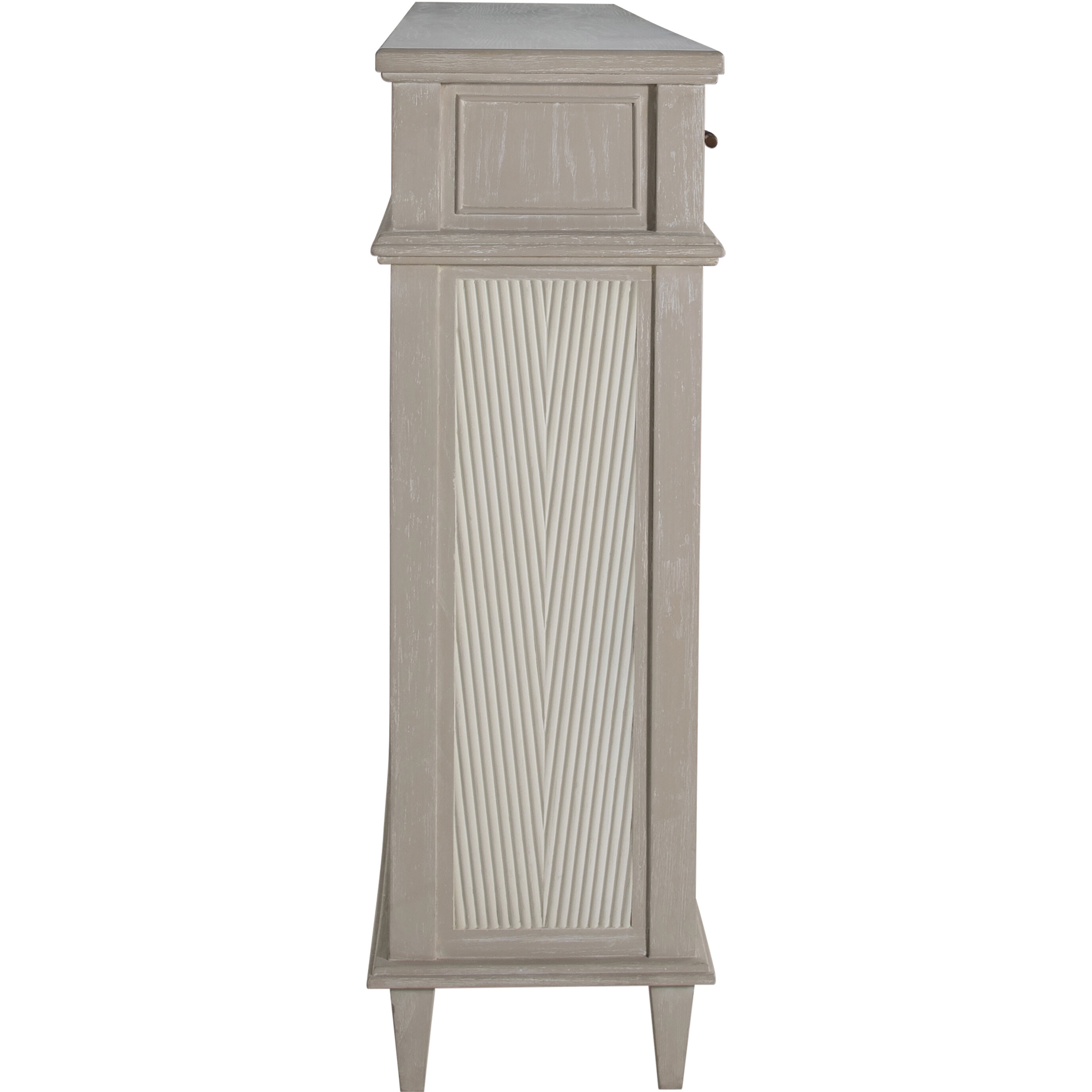 Isaac Cerused White and Sesame White Long Cabinet