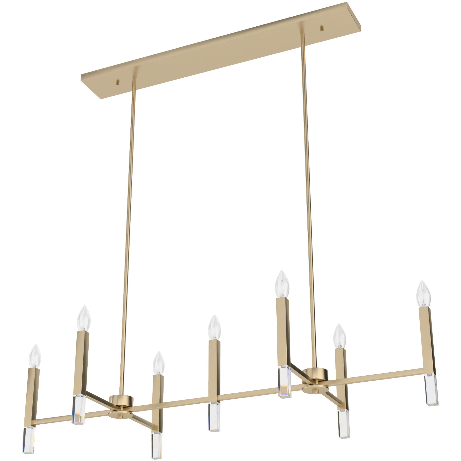 Sunjai 7 Light 48 inch Alturas Gold Linear Chandelier Ceiling Light