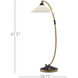 Lisbon 61.5 inch 150 watt Natural and Satin Black and Brass Floor Lamp Portable Light