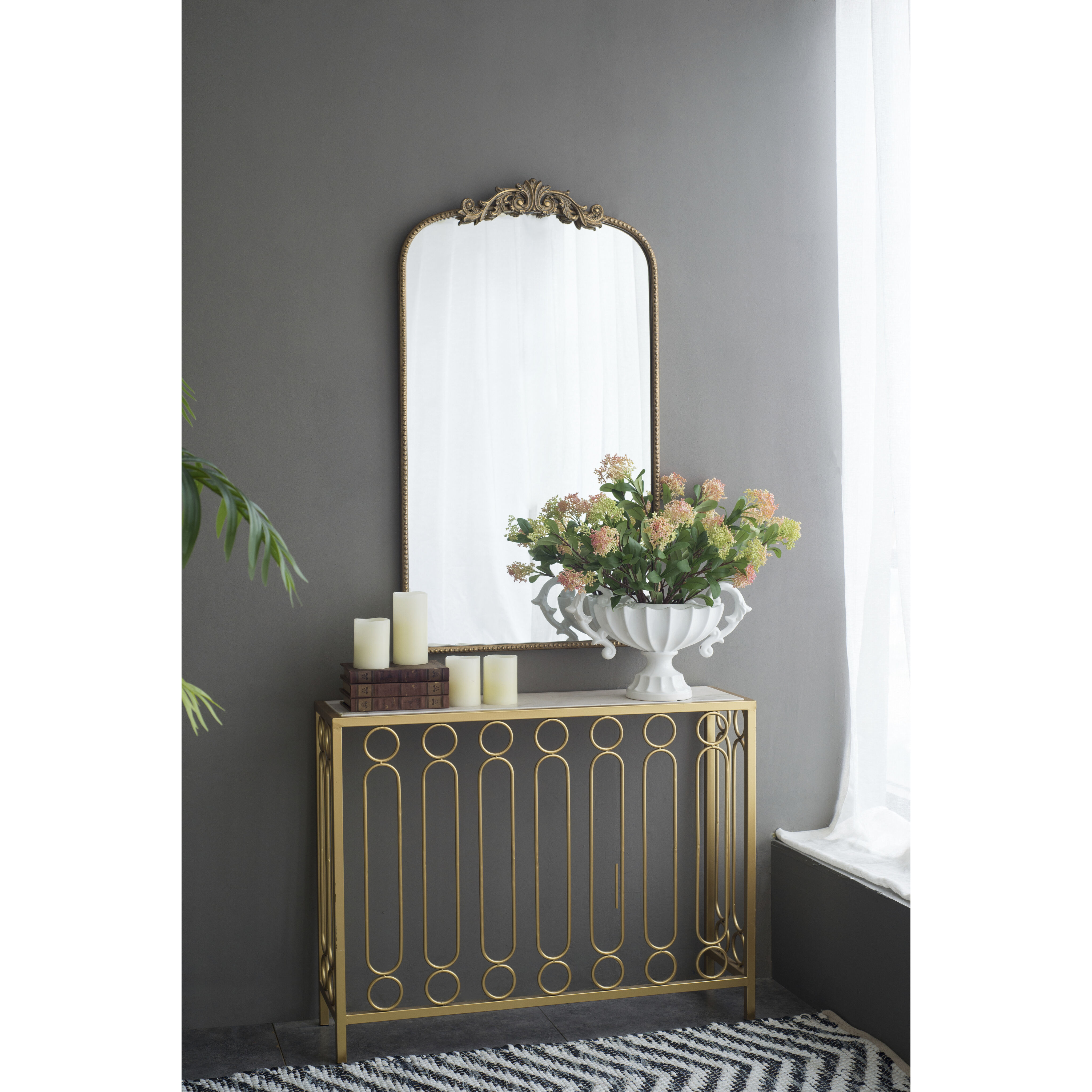 Baroque Inspired 41.7 X 24 inch Gold Mirror