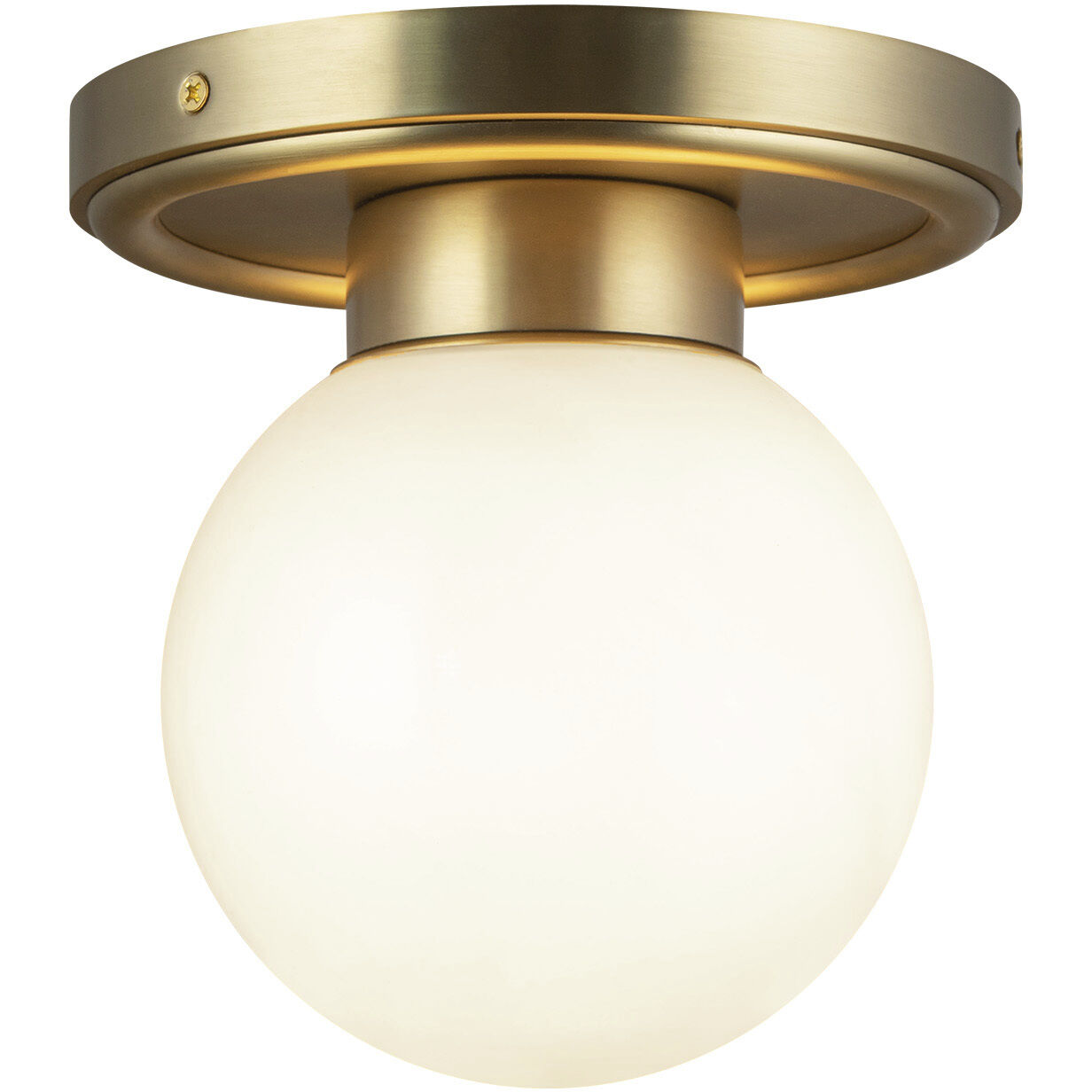 Alora Mood Fiore 1 Light 6 inch Brushed Gold/Glossy Opal Glass Semi-Flush Mount Ceiling Light