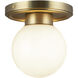 Alora Mood Fiore 1 Light 6 inch Brushed Gold/Glossy Opal Glass Semi-Flush Mount Ceiling Light