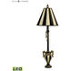 Carnival Stripe 32 inch 9.00 watt Antique Black with Antique White Table Lamp Portable Light