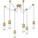Thomas O'Brien Junio LED 9.5 inch Hand-Rubbed Antique Brass Pendant Ceiling Light in Clear Glass