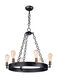 Noble 6 Light 26 inch Black/Natural Aged Brass Chandelier Ceiling Light in MB ST64 Incandescent 