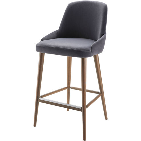 Peregrine 46.46 inch Upholstery: Black; Base: Charcoal Bar Stool