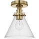 Chapman & Myers Parkington LED 8.5 inch Antique-Burnished Brass Conical Flush Mount Ceiling Light
