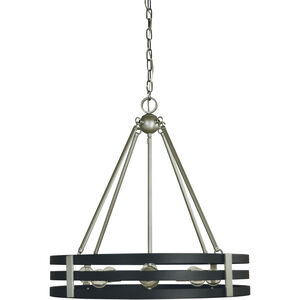 Luxe 8 Light 23 inch Satin Pewter with Matte Black Chandelier Ceiling Light