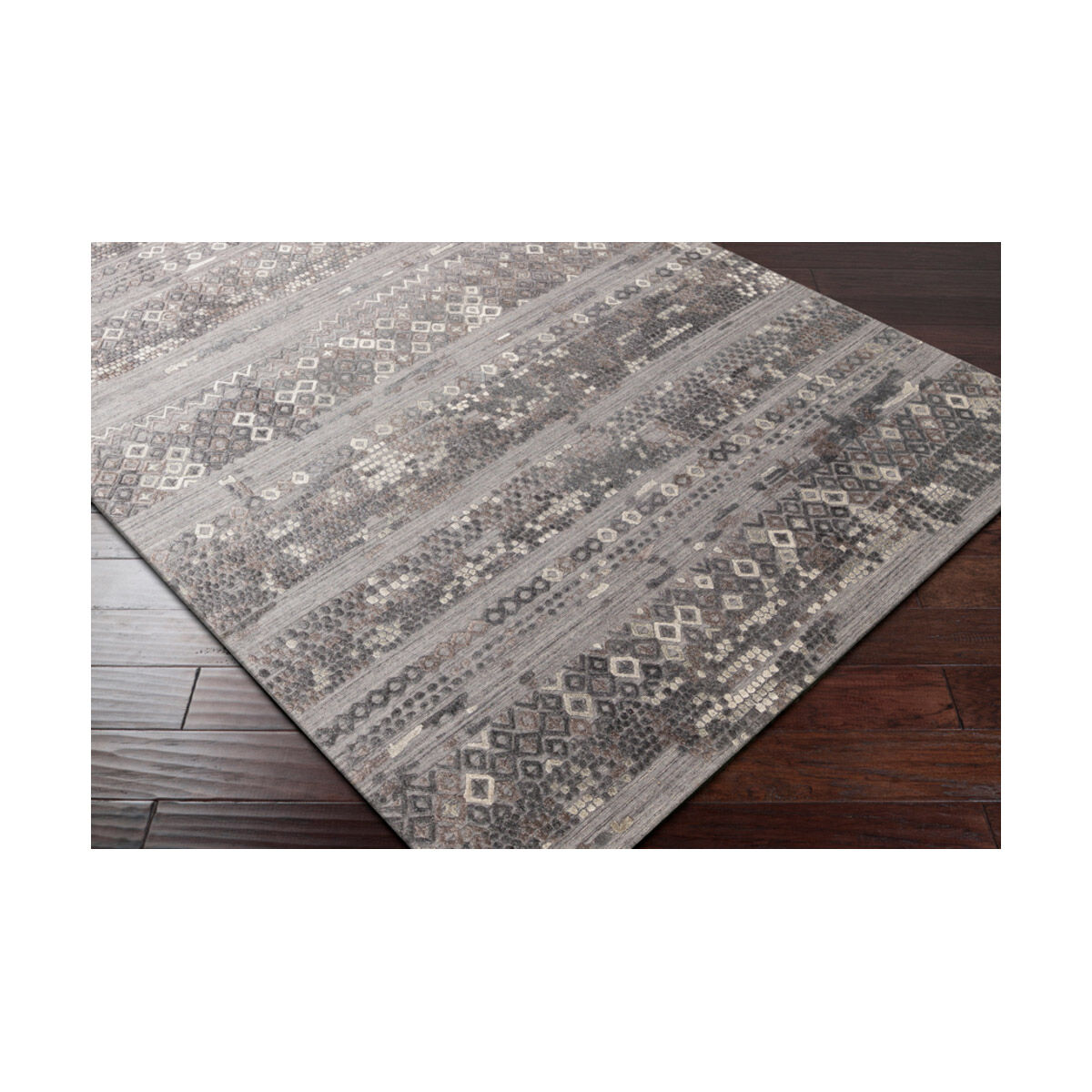 Makalu 36 X 24 inch Medium Gray/Charcoal/Light Gray Rugs