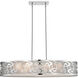 Opal 6 Light 45 inch Chrome Linear Chandelier Ceiling Light