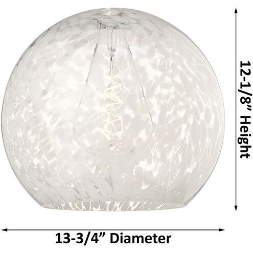Edison White Mouchette 1 Light 13.75 inch Brushed Satin Nickel Stem Hung Pendant Ceiling Light