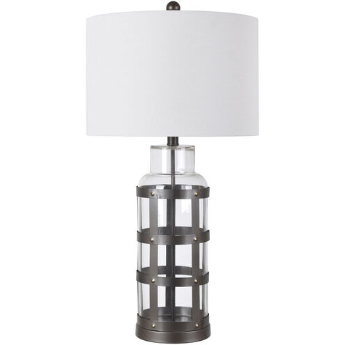 Evolution 29 inch 150 watt Black and Clear Table Lamp Portable Light