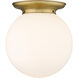 Beacon 1 Light 14 inch Brushed Brass Flush Mount Ceiling Light