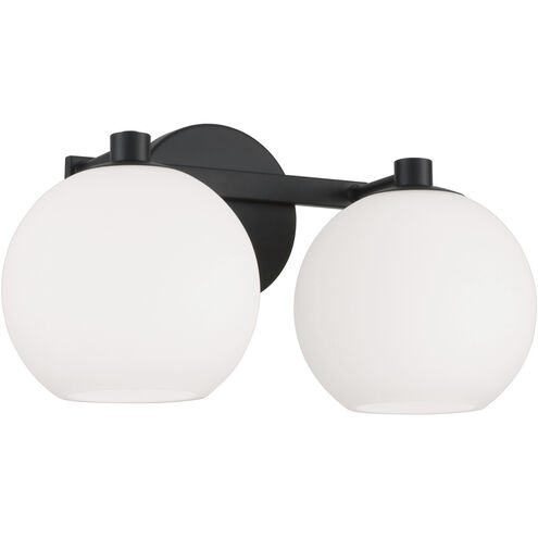 Ansley 2 Light 14.75 inch Matte Black Vanity Light Wall Light