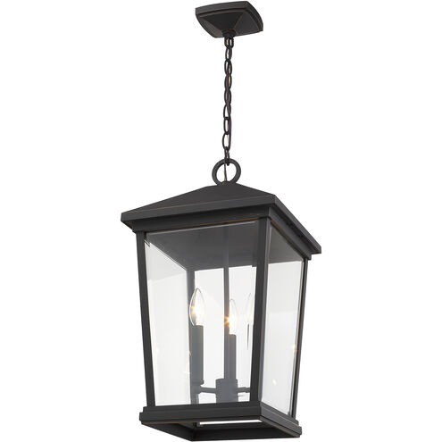 Beacon 3 Light 12 inch Oil Rubbed Bronze Outdoor Chain Mount Ceiling Fixture